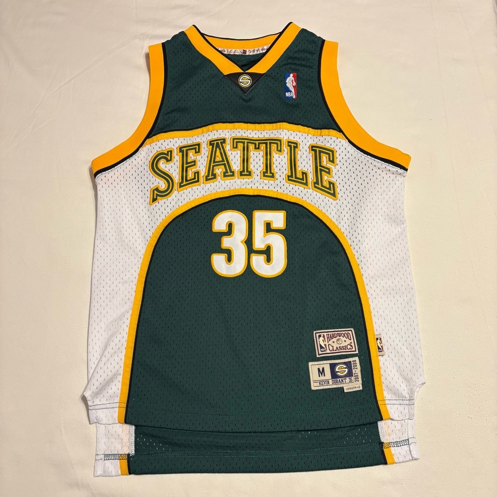 Kevin Durant Seattle Super Sonics “Hardwood Classics” throwback jersey kids M